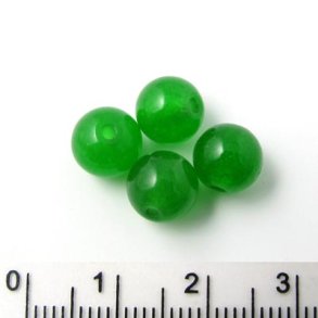 Jadeperle, grs-grn, rund, 8 mm, 6 stk.
