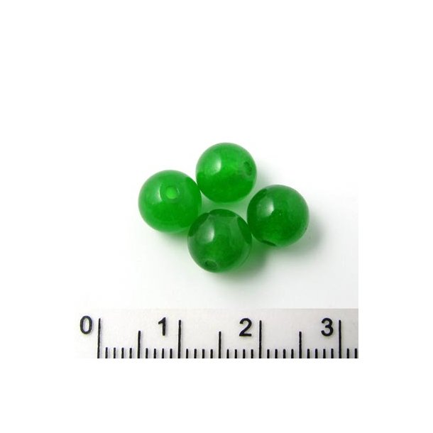 Jadeperle, grs-grn, rund, 8 mm, 6 stk.