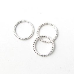 Gewundene Silberringe, 10x1 mm, 2 Stk.