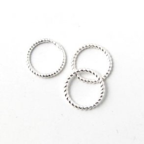 Gewundene Silberringe, 10x1 mm, 2 Stk.