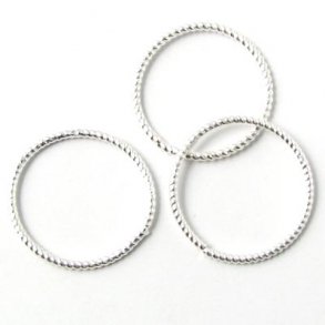 Gewundene ringe, Sterlingsilber, geschlossen, 16x1 mm, 2 Stk.