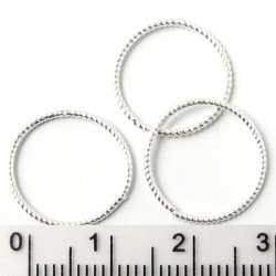 Gewundene ringe, Sterlingsilber, geschlossen, 16x1 mm, 2 Stk.