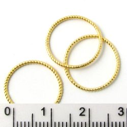 Gewundene Ringe, geschlossen, vergoldetes Sterlingsilber, 16x1 mm, 2 Stk.