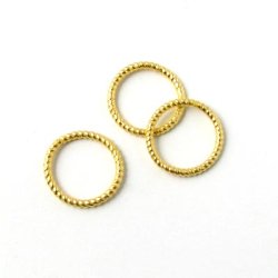 Vergoldete Messingringe, gewunden, feine Qualit&auml;t, geschlossen, 10x1 mm, 10 Stk.