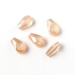 Zirkonia, flacher Tropfen, hellbraun, 7 x 5 mm, 4 Stk.