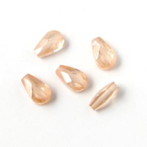 Zirkonia, flacher Tropfen, hellbraun, 7 x 5 mm, 4 Stk.