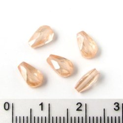 Zirkonia, flacher Tropfen, hellbraun, 7 x 5 mm, 4 Stk.