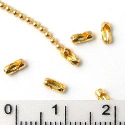 6 Stck Kugelkettenschloss, Messing vergoldet, fr 1,2-1,5 mm Kugelkette.