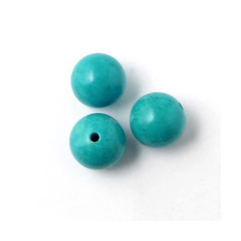 Stone bead, round, turquoise imitation, 10mm, 6pcs.