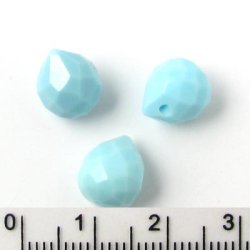 Kristalle, hellblau, facettierte Tropfen, kurz, 11x8 mm, 2 Stk.