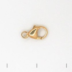 Karabinerverschluss, vergoldetes Sterlingsilber, 13x7 mm, 1 Stk.