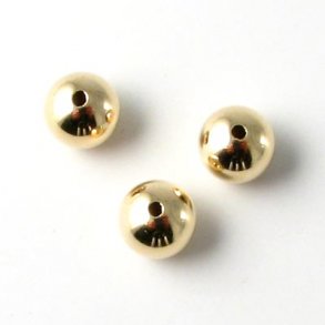 Gilded bead, reddish dublé, through-drilled, 10mm, 1pcs.