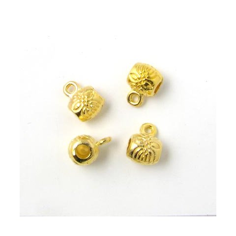 45-50 Stk., goldfarbene Perlen, R&ouml;hrchen, mit &Ouml;se, 6 mm