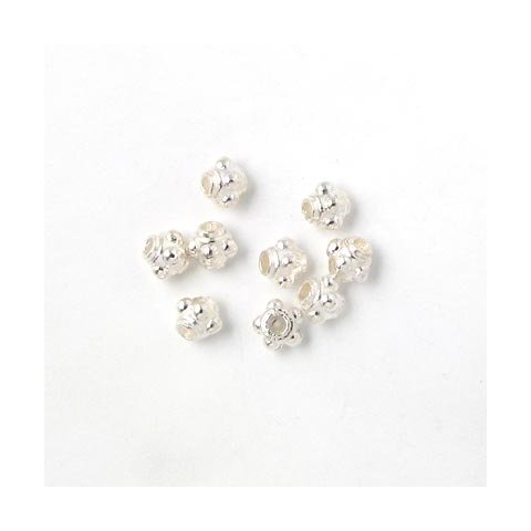 95-100 Stk., silberfarbene Perlen, Dekoration, klein 4 mm
