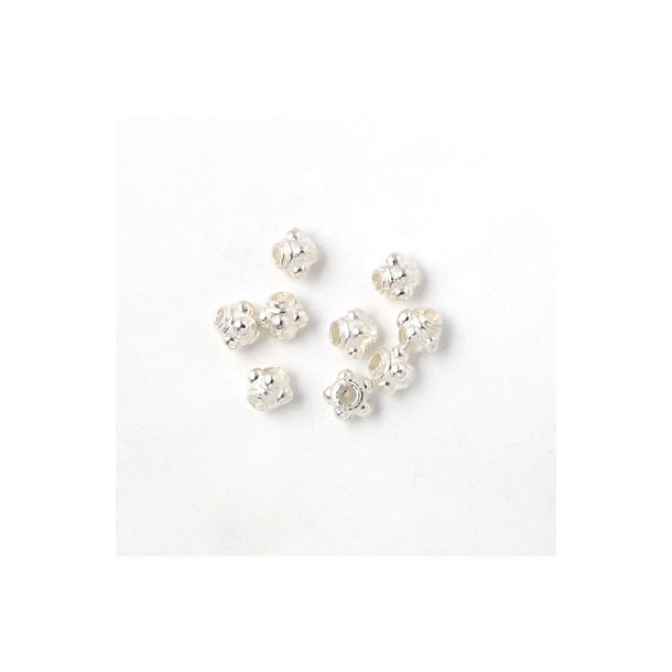 95-100 Stk., silberfarbene Perlen, Dekoration, klein 4 mm