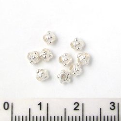 95-100 Stk., silberfarbene Perlen, Dekoration, klein 4 mm