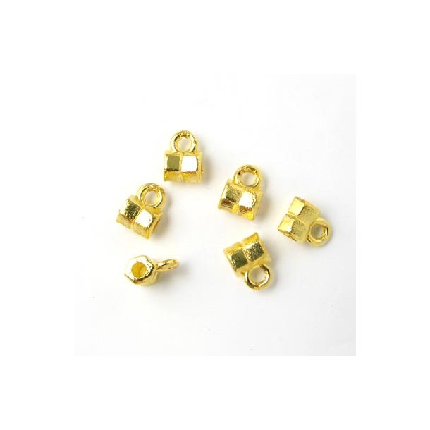 95-100 Stk., goldfarbene Perlen, R&ouml;hrchen, mit &Ouml;se, 4,5 mm
