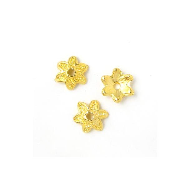 45-50 Stk., goldfarbene Perlen, Perlenschale, 9x3 mm