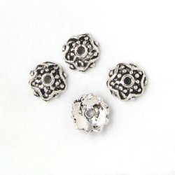 50 Stk., oxidiertes Silber, Perlen, Perlenschalen, 7,5x3 mm