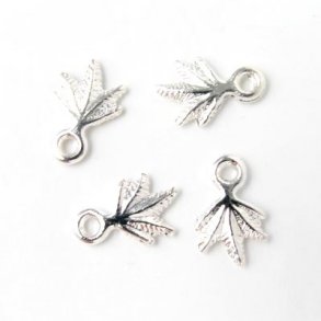 45-50 Stk., silberfarbene Perlen, Blatt, Anhänger, 12x8 mm