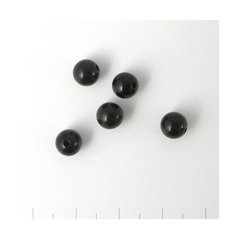 Onyx Perle, schwarz, rund, 6 mm, 10 Stk.