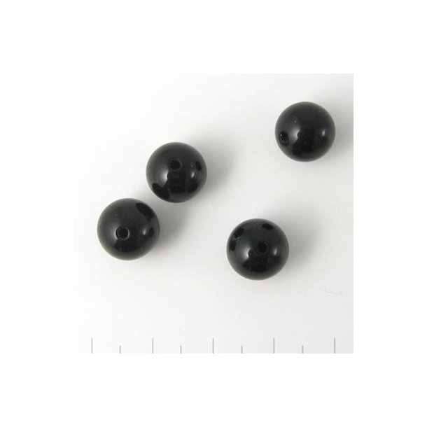 Onyx bead, round, black, 8mm, 6pcs.