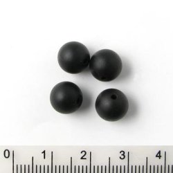 Black-Stone, rund, matt, schwarz, 8 mm, 6 Stk.
