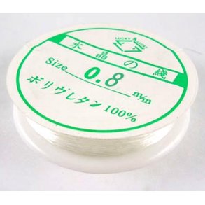 Elastic cord, round, clear, 0.8mm, 6m.
