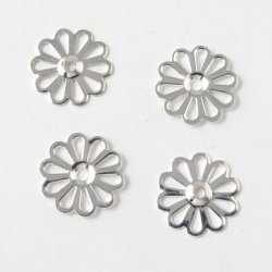 Versilbertes Messing, Blumen, 10 Stk.