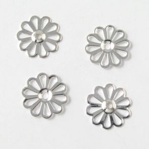 Versilbertes Messing, Blumen, 10 Stk.