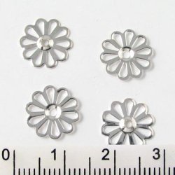 Versilbertes Messing, Blumen, 10 Stk.