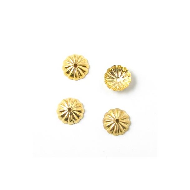 Vergoldete Perlenschalen, mittelgro&szlig;, 8x2,2 mm, 10 Stk.