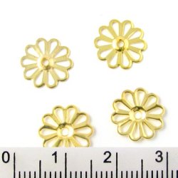 Vergoldetes Messing, Blumen, 10 Stk.