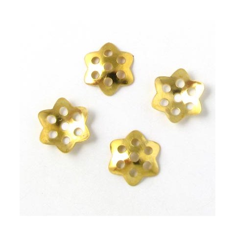 Gylden perlesk&aring;l, stor, 7-huller, 9x2 mm, 20 stk