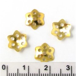 Goldene Perlenschalen, gro&szlig;, 7-Loch, 9x2 mm, 20 Stk.