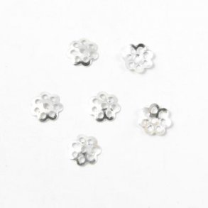 Silberfarbene Perlenschalen, groß, 7-Loch, 9x2 mm, 20 Stk.