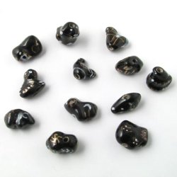 Feng-Shui dyr i sort porcelain, kinesisk horoskop, 12 perler.