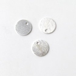 Silbermnzen, mit Loch an den Kanten, rustikal, 8 mm, 2 Stk.