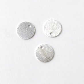 Silbermnzen mit Loch an der Kante, rustikal, 6 mm, 2 Stk.