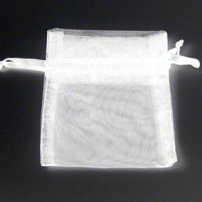 Schmuckbeutel, wei, Organza 9x12 cm, 10 stck