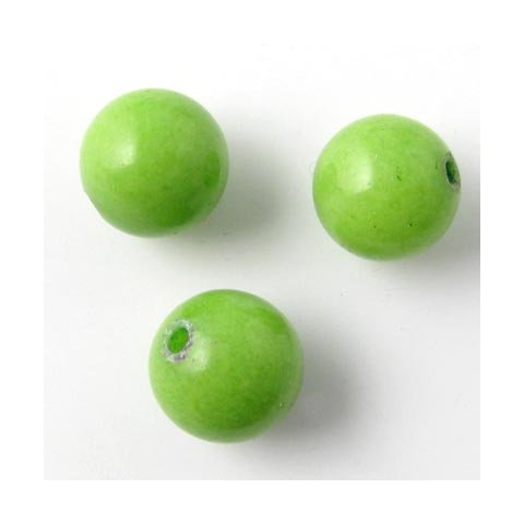 Candy-jade, rund, gr&oslash;n, 12 mm, 6 stk.