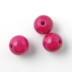 Candy-jade, rund, rød-violet, 10 mm, 6 stk.