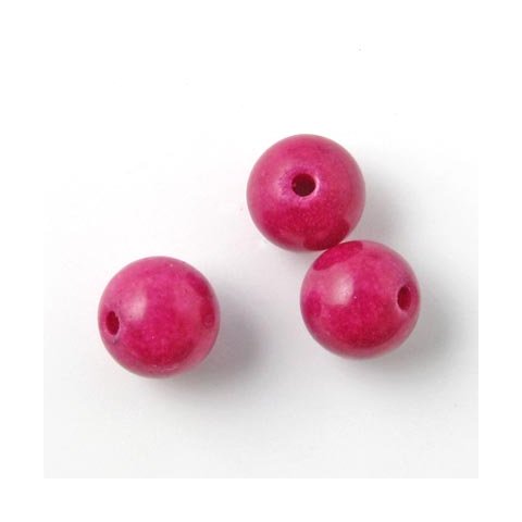 Candy jade, round, red-violet, 10mm, 6pcs.