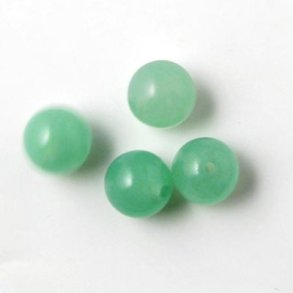 Jade-Perle, jadegrün, klar, rund, 6 mm, 10 Stk.