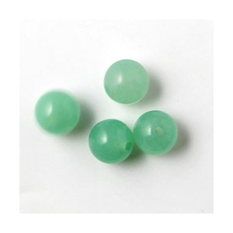 Jade bead, jade green, transparent, round, 8mm, 6pcs.