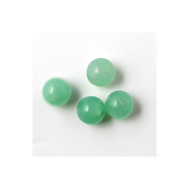 Jade-Perle, jadegrün, klar, rund, 8 mm, 6 Stk.
