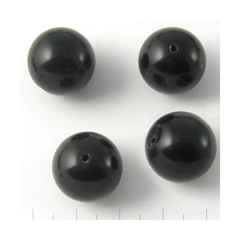 Onyx Perle, rund, 16 mm, 4 Stk.