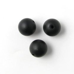 Black-stone, sort rund, mat, 10 mm, 6 stk.