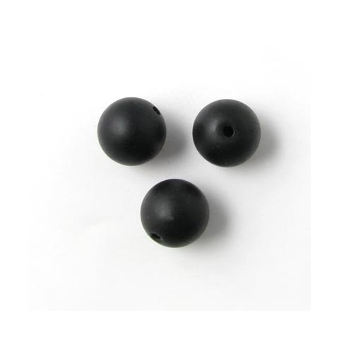 Blackstone, black, round, matte, 10mm, 6pcs.