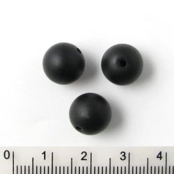 Blackstone, black, round, matte, 10mm, 6pcs.